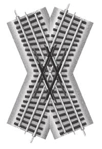 Lionel O 6-12051 FasTrack Track with Roadbed, 3-Rail, 45-Degree Crossing