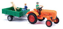 Busch HO 50052 1955 Allgaier A 111 L Farm Tractor with Trainer and 3 Figures, Orange