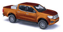 Busch HO 53720 2015 Nissan Navara Crew-Cab Pickup Truck with Bed Box, Metallic Gold