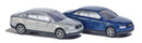 Busch N 8340 Audi A4 Sedan 2-Pack, Assembled, 1 Each: Metallic Silver & Metallic Blue