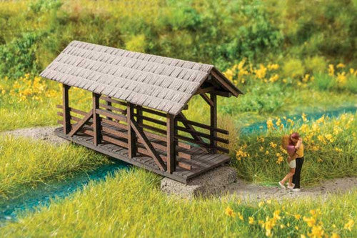 Noch HO 14372 Covered Pedestrian Bridge Laser-Cut Minis Kit