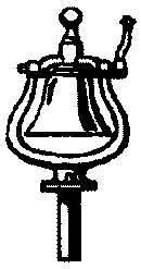 Cal-Scale HO BE-329 Steam Engine Bell with Bracket (Brass Casting), Old Style with Ball Top (Rigid)