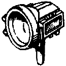 Cal-Scale HO HL-327 Steam Loco Headlight (Brass Castings), Pyle, Standard Flat Sided, No Visor