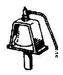 Cal-Scale HO BE-322 Bells for Diesel Locos (Brass Castings), Hood/Switcher Unit Style in Bracket