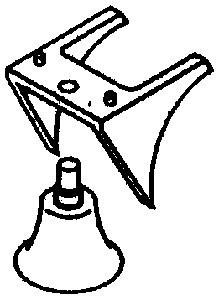 Cal-Scale HO 435 Bells for Diesel Locos (Brass Castings), Road Switcher Style End Mount with Bracket (Used on EL Units)