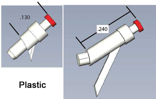 Cal-Scale HO 622 Locomotive Fuel Fillers, Plastic, 2 Short & 2 Tall