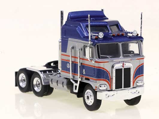 Brekina Automodelle 85741 Kenworth K100 Aerodyne Sleeper-Cab Semi Tractor - Assembled -- Silver, Blue, Red, HO Scale