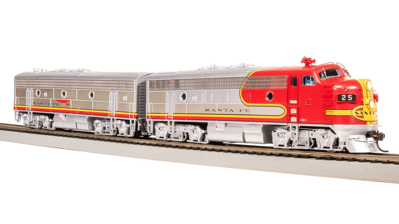 BLI 8160 EMD F3 A/B Set, ATSF 25L/25A, Warbonnet Scheme, 1960's Configuration, A-unit Paragon4 Sound/DC/DCC, Unpowered B, HO