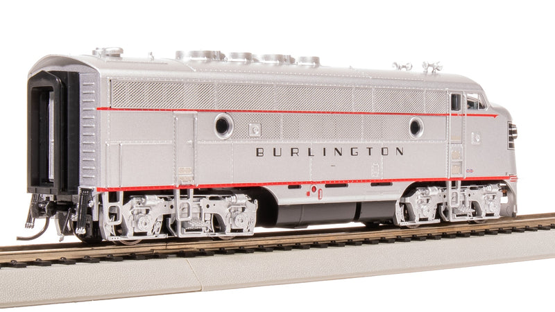 BLI 8162 EMD F3 A/B, CBQ 9960A/9960B, Aluminum w/ Black Nose Stripes, A-unit Paragon4 Sound/DC/DCC, Unpowered B-unit, HO