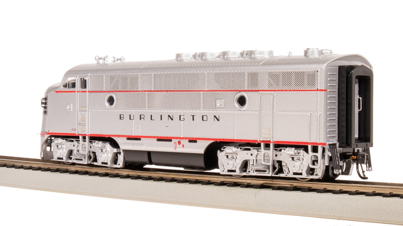 BLI 8162 EMD F3 A/B, CBQ 9960A/9960B, Aluminum w/ Black Nose Stripes, A-unit Paragon4 Sound/DC/DCC, Unpowered B-unit, HO