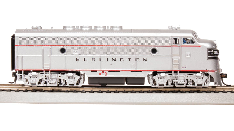 BLI 8162 EMD F3 A/B, CBQ 9960A/9960B, Aluminum w/ Black Nose Stripes, A-unit Paragon4 Sound/DC/DCC, Unpowered B-unit, HO