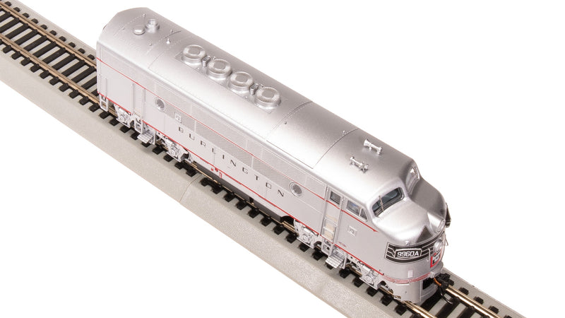 BLI 8170 EMD F3A, CBQ 9960C, Aluminum w/ Black Nose Stripes, Paragon4 Sound/DC/DCC, HO