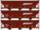 Accurail HO 8177 3-Bay ACF Covered Hopper Kit, Burlington Northern Santa Fe (3-Pack)