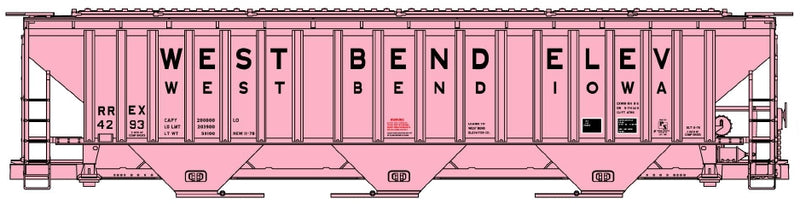 PREORDER Accurail HO 81822 Pullman Standard Covered Hopper, West Bend Elevator