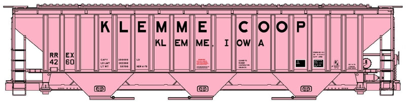 PREORDER Accurail HO 81823 Pullman Standard Covered Hopper, Klemme Co-Op