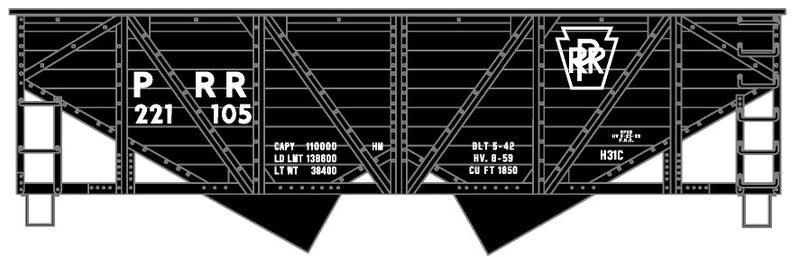 PREORDER Accurail HO 81841 55-Ton Wood-Side 2-Bay Hopper, Pennsylvania
