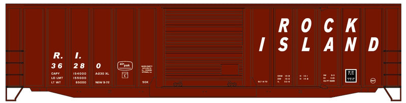 PREORDER Accurail HO 81881 50' Exterior-Post Modern Boxcar, Rock Island | 18.32
