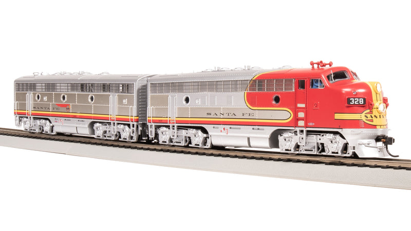 BLI 8190 EMD F7 A/B Set, ATSF 328L/328A, Warbonnet Scheme, 1950's Details, A-unit Paragon4 Sound/DC/DCC, Unpowered B, HO