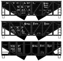 PREORDER Accurail HO 8195 2 55-Ton Wood-Side 2-Bay Hopper & Panel-Side Hopper Set Kit, Nickel Plate Road