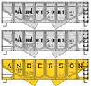 PREORDER Accurail HO 8196 55-Ton Panel-Side 2-Bay Hopper 3-Pack Kit, The Andersons AEX