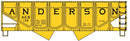 PREORDER Accurail HO 81962 55-Ton Panel-Side 2-Bay Hopper Kit, The Andersons AEX (yellow)