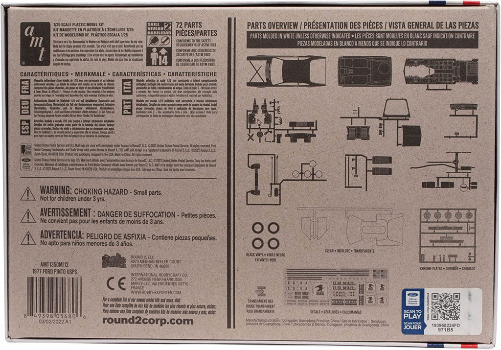 AMT AMT1350 1977 Ford Pinto USPS 1:25 Scale Model Kit