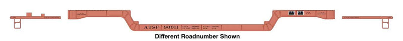 PREORDER Walthers Mainline HO 910-50226 81' 8-Axle Depressed Center Flatcar, Atchison Topeka & Santa Fe