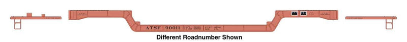 PREORDER Walthers Mainline HO 910-50227 81' 8-Axle Depressed Center Flatcar, Atchison Topeka & Santa Fe