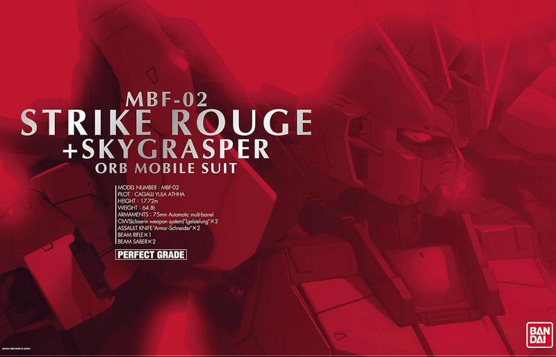 Bandai  138257 Bandai Hobby Strike Rouge + Skygrasper 1/60, Bandai Perfect Grade Action Figure
