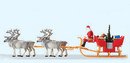 Preiser HO 30399 Christmas Sleigh with Santa, Packages & 4 Reindeer