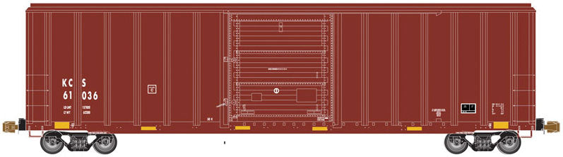 Atlas Model Railroad Co. 20005501 FMC 5347 Single-Door Boxcar - Ready to Run -- Kansas City Southern 61000 (Boxcar Red, yellow, reporting marks only), HO