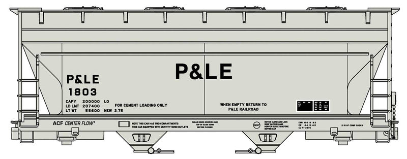 PREORDER Accurail HO 2222 ACF 2-Bay Covered Hopper Kit, Pittsburgh & Lake Erie