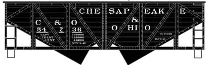PREORDER Accurail HO 81862 55-Ton Wood-Side 2-Bay Hopper Kit, Chesapeake & Ohio
