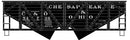 Accurail HO 81862 55-Ton Wood-Side 2-Bay Hopper Kit, Chesapeake & Ohio