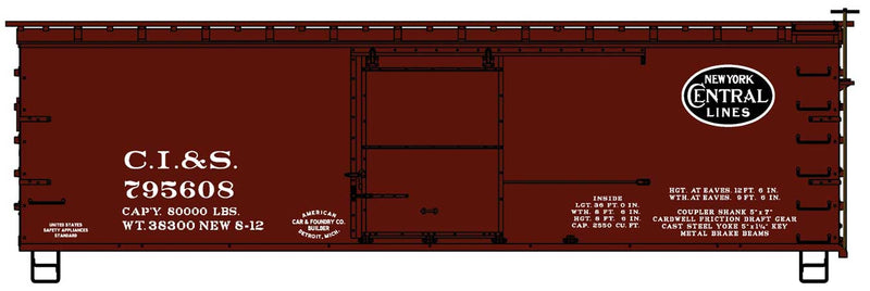 PREORDER Accurail HO 81893 36' Double-Sheathed Wood Boxcar, Steel Roof, Wood Ends, Straight Underf. Kit, Chicago, Indiana & Southern CI&S
