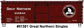 Accurail 81581 36' Double-Sheathed Wood Boxcar w/Steel Roof, Ends, Straight Underframe - Ki -- Great Northern (Boxcar Red, See America First/Glacier Logo), HO