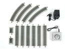 Bachmann Trains HO 44547 E-Z Track Reversing System, Nickel Silver with Gray Roadbed, Power Pack, Auto-Reversing Track: 6-9" Straight, 4 Curved, 2 Bumpers