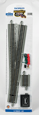 Bachmann Trains HO 44559 Turnout with Nickel Silver Rail & Gray Roadbed, E-Z Track,