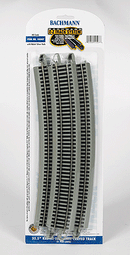 Bachmann Trains HO 44507 Curved Track with Nickel Silver Rail & Gray Roadbed, E-Z Track, 35-1/2" Radius 18-Degree Curve (5)