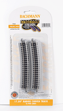 Bachmann Trains N 44855 E-Z Track with Nickel Silver Rail & Gray Roadbed, 17-1/2" Radius Curve (6)
