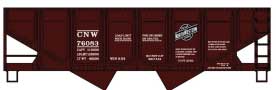 PREORDER Accurail 81741 HO 55-Ton Panel-Side 2-Bay Hopper - Kit -- Chicago & North Western (Boxcar Red, black, System Logo)