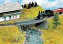 Noch HO 21350 Curved Steel Bridge, 7" (18cm) Long x 15/16" (2.4cm) High
