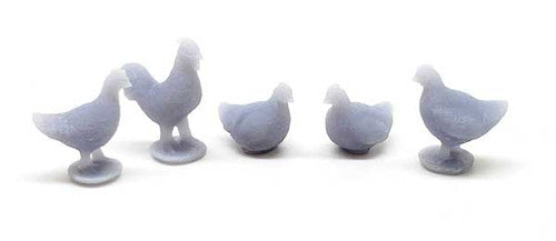 All Scale Miniatures 870999 Chickens (5-pack)