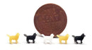 All Scale Miniatures N 1600962A Dogs, Unpainted 3D Printed Figures Multiple Colors (5)