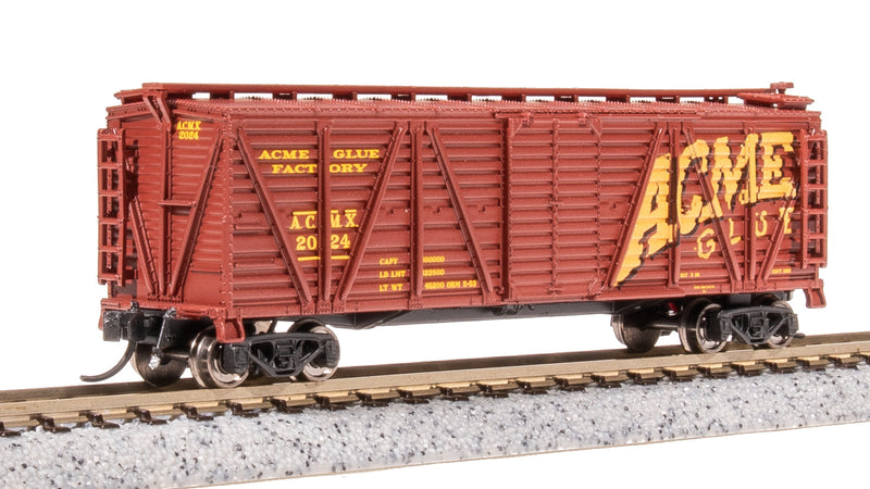 BLI 8471 40' Wood Stock Car, Acme Glue Factory, Horse Sounds, N