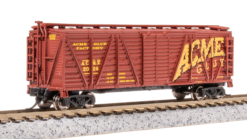 BLI 8471 40' Wood Stock Car, Acme Glue Factory, Horse Sounds, N