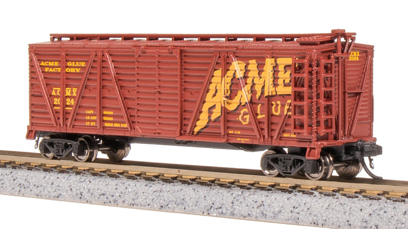 BLI 8471 40' Wood Stock Car, Acme Glue Factory, Horse Sounds, N