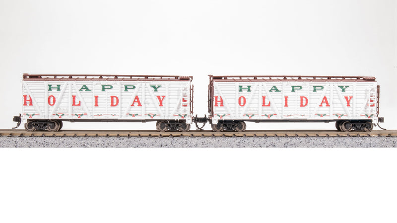 BLI 8489 40' Wood Stock Car, Holiday Season Stock Car, "Happy Holidays", No Sound, 2-pack, N