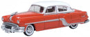 Oxford Diecast 87PC54004 1954 Pontiac Chieftain 4-Door Sedan - Assembled -- Coral Red, Winter White, HO