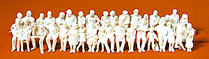 Preiser HO 16349 Unpainted Figure Set, Seated Passengers